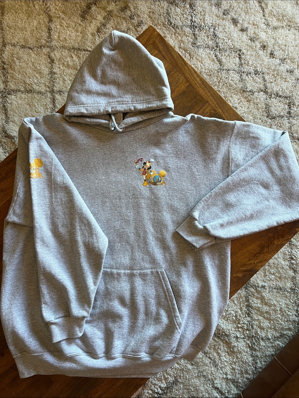 Disney 50th Anniversary Mickey Grey Hooded Sweatshirt Vintage